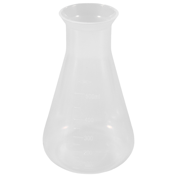500ml Clear Plastic Laboratory Chemical Conical Flask Storage Bottle