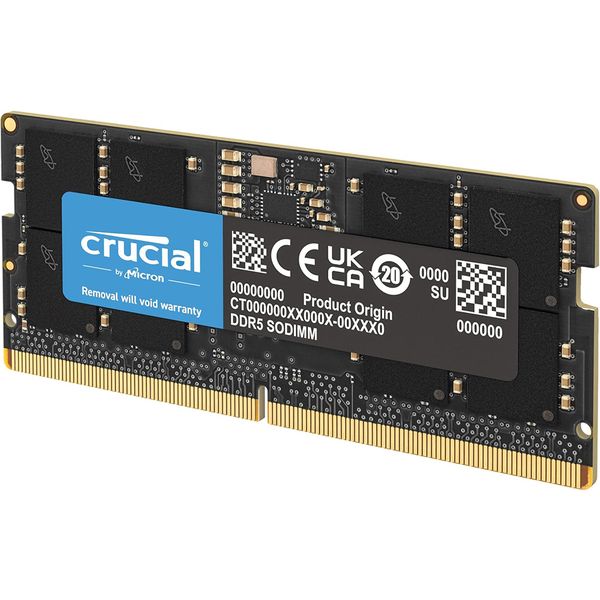 Crucial 32GB DDR5 Laptop RAM, 4800MHz SODIMM, PC5-38400, 262-Pin