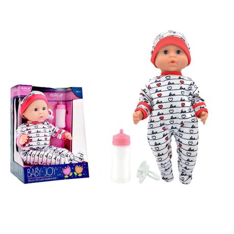 Dollsworld Baby Joy Doll 38cm (15") with Accessories and Heart Print Outfit Image