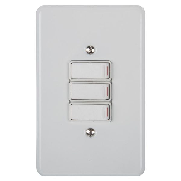 Bulk Pack x 5 Nexus Steel Light Switch - 3Lever