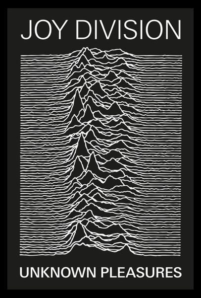 Joy Division (Unknown Pleasures) Poster with Black Frame