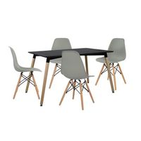 5 In 1 Perla Rectangular Dining Table and Chairs Set