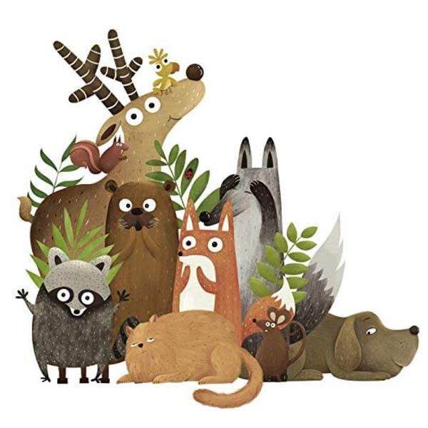 Home Decor Cartoon Forrest Animal Nursery Bedroom Wall Decoration - 90 cm