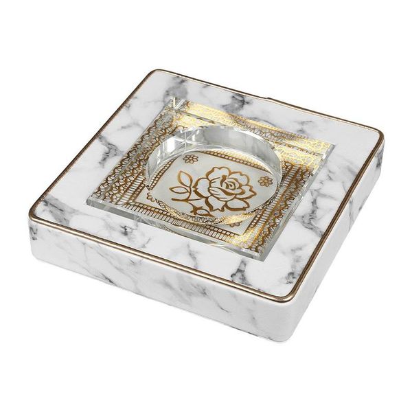 Marble Style Ashtray Dust Handle Papieros Ashtray Crystal Ashtray Ashtray