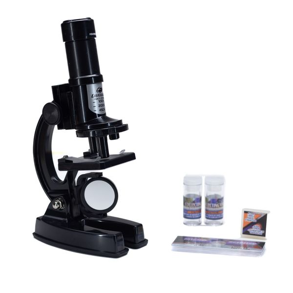 Kids Black Microscope Set 100/200/450X 23pc