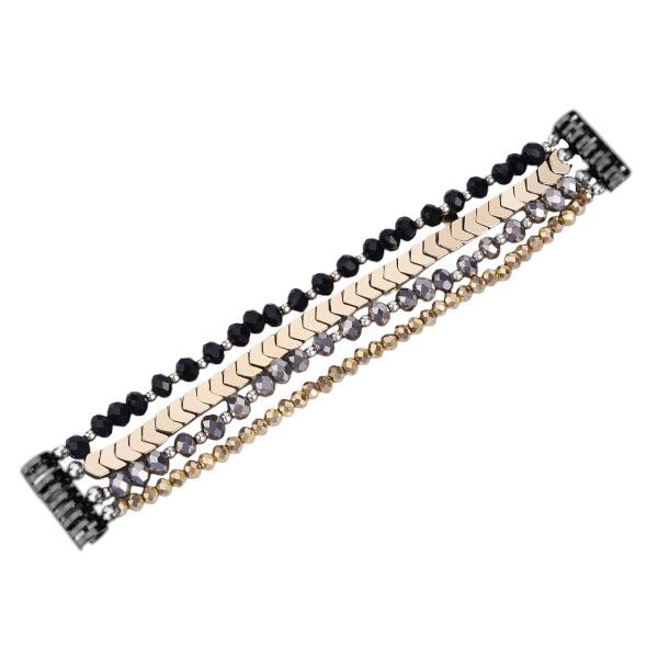 Beaded Luxury Watch Strap - Black