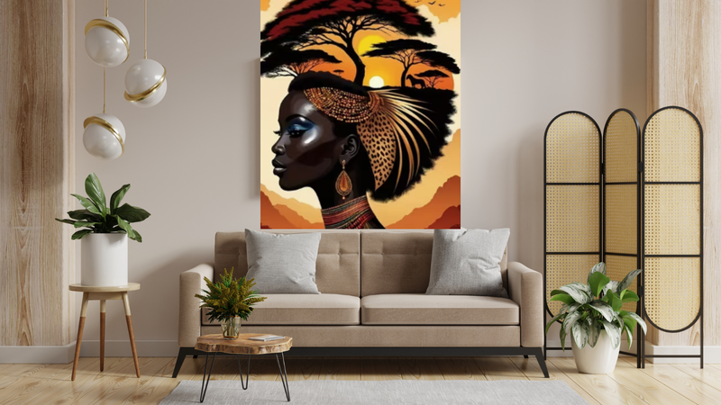Vibrant African Woman Wall Art