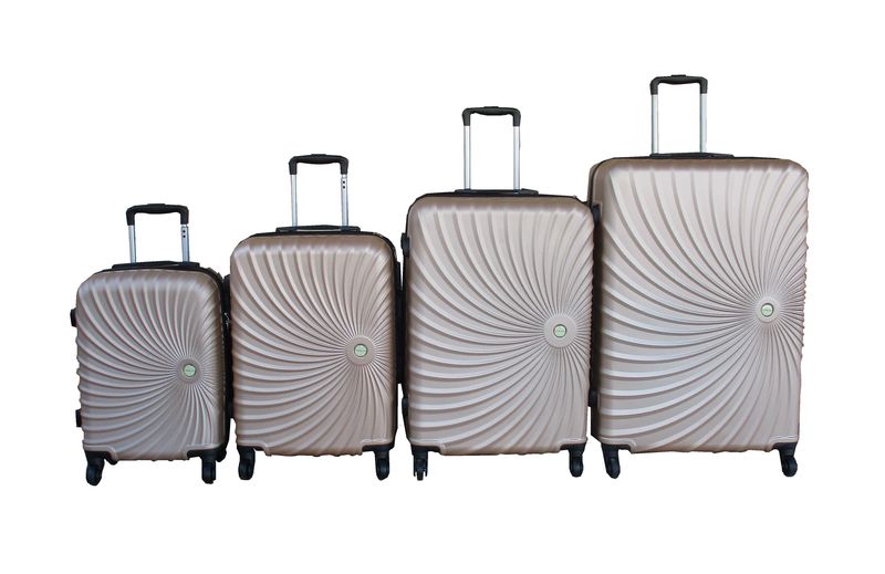 Elegant Gold 4-Piece Spinner Luggage Set with Built-In Locks