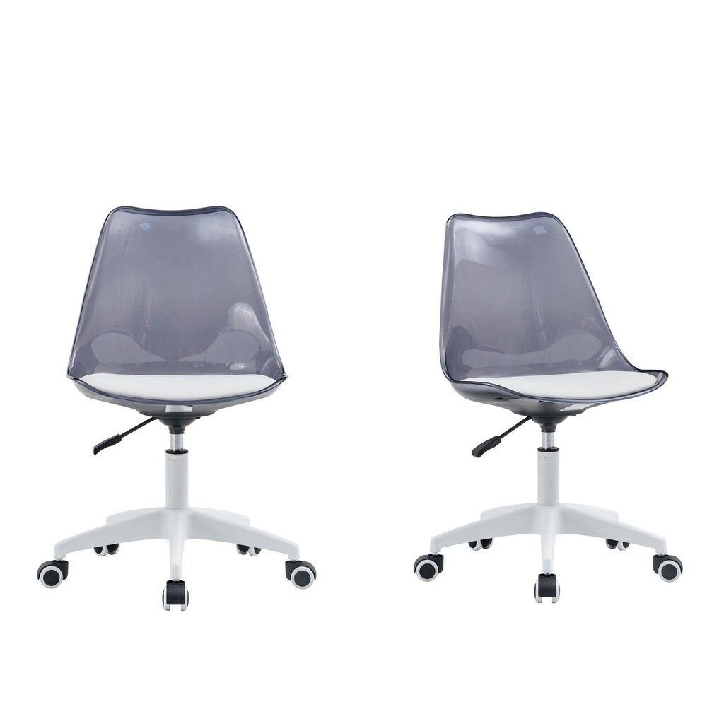 2-Piece Acrylic Office Desk Chair -Transparent-Black/White/Grey
