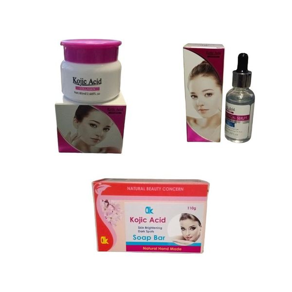 Kojic Acid Collagen | Face Cream | Face Serum | Soap Combo