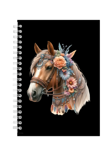 Floral Boho Horse Gift Idea Writing Book Notepad Notebook A4 503 17