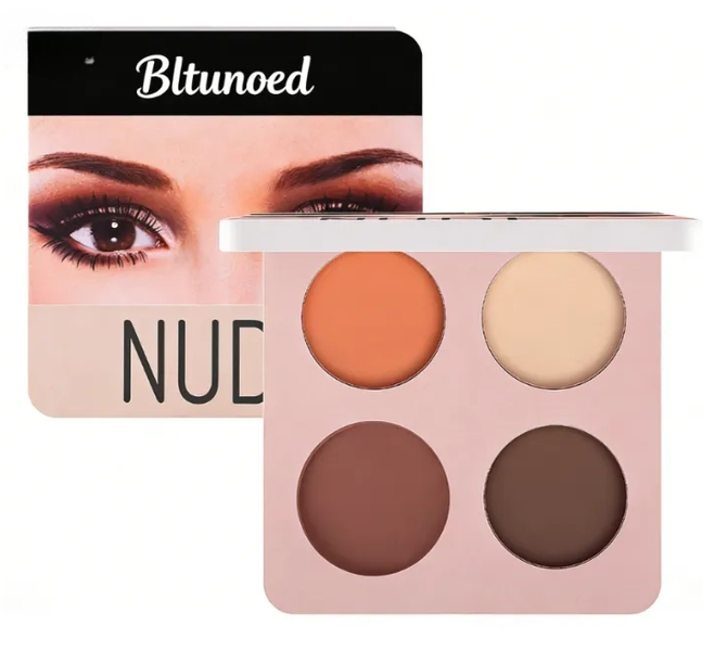 Bltunoed Mini 4-Colour Eyeshadow Palette - Matte Finish, Portable