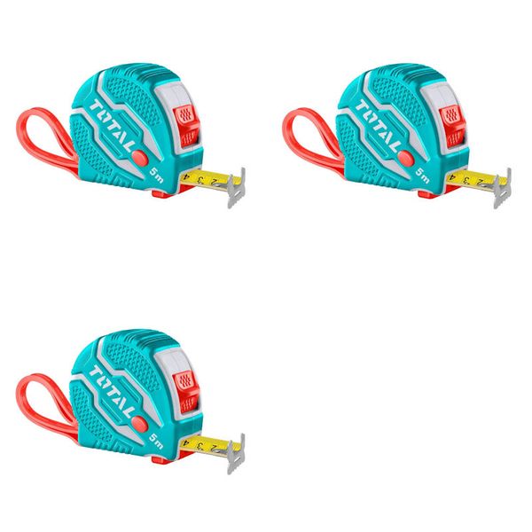 Total Tools 3Pcs Measuring Tape 5mx19mm Steel