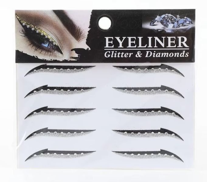 Black with Silver Eyeliner Stickers