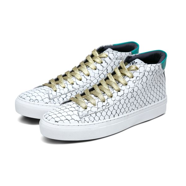 1984 Deluxe Brand Snake Print Mid Top Sneakers