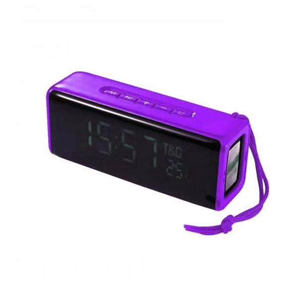 Portable Wireless Smart Bluetooth Speaker with Alarm Clock Display - Black