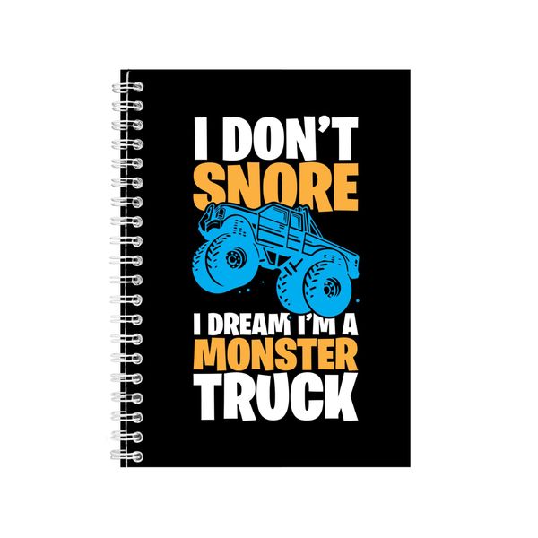 Monster Truck Snore Notebook Car Gift Idea A5 notes 125
