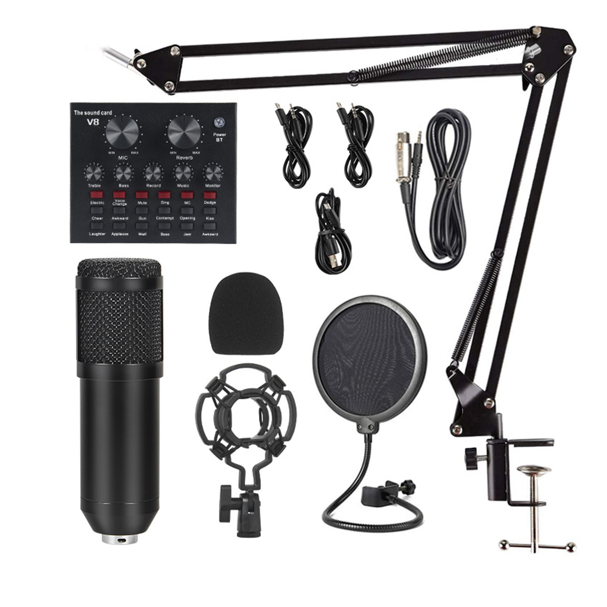 Podcast Equipment Bundle Condenser Microphone Kit Studio Recording 