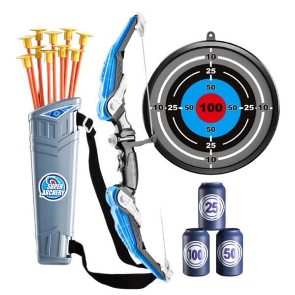Light Bow and Arrow Set for Kid,with 10 Suction Cup Arrows ,4 Target,Quiver