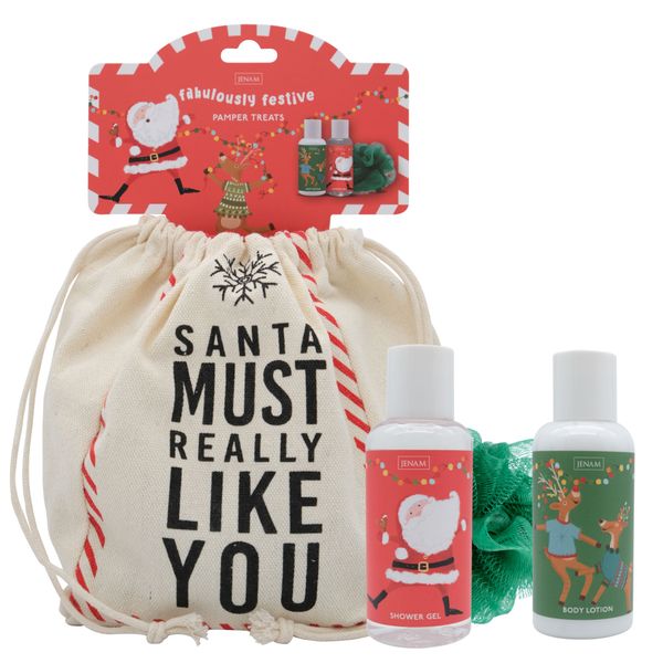 Jenam Christmas Bath &amp; Body Pamper Gift Set - Secret Santa Gift Bag