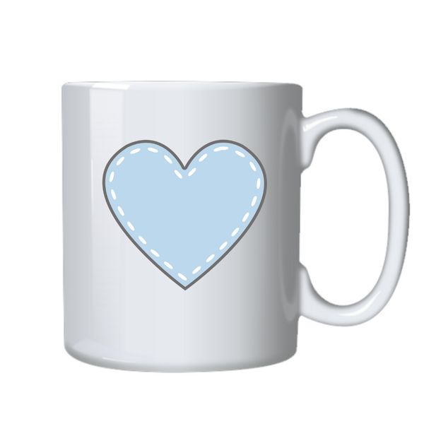 Pastel Blue Heart Birthday Christmas Gift Mug Cup 505