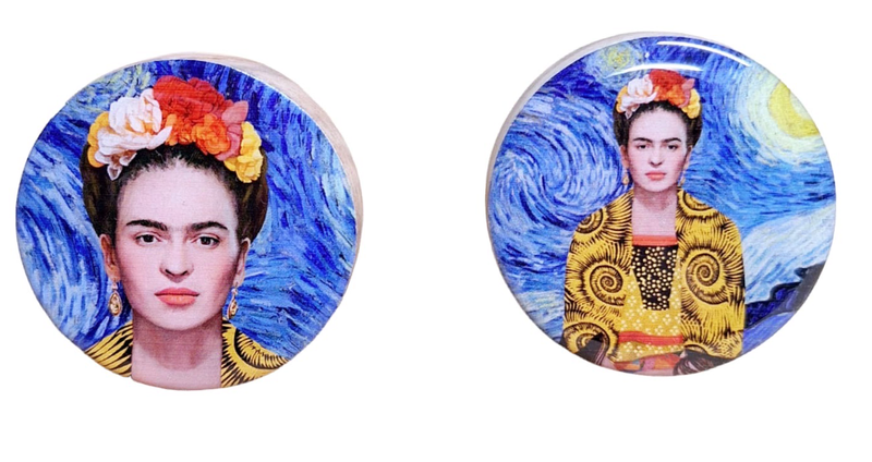 2 Doorknobs with Frida Kahlo &amp; Van Gogh