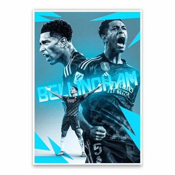 Jude Bellingham Blue Collage Poster - A1