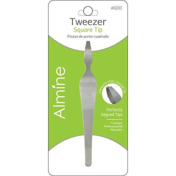 Ann06200 - Almine - Stainless Steel Square Tip Tweezers - 6 Pack