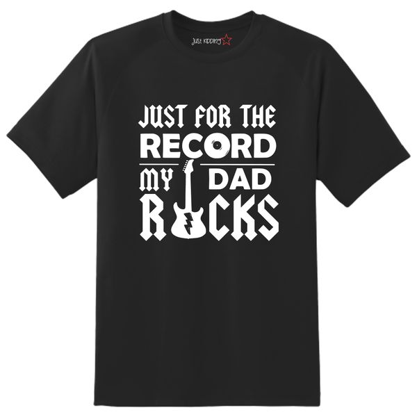 Just Kidding Kids "My Dad Rocks" Short Sleeve T-Shirt -Black