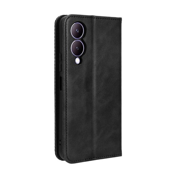 Flip Cover for Vivo Y17S 4G Magnetic Buckle Retro Patterned Leather Case