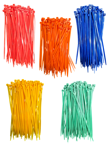 Camco Cable Ties 200mm x 4.8mm (500 Pieces) - Assorted Coloured
