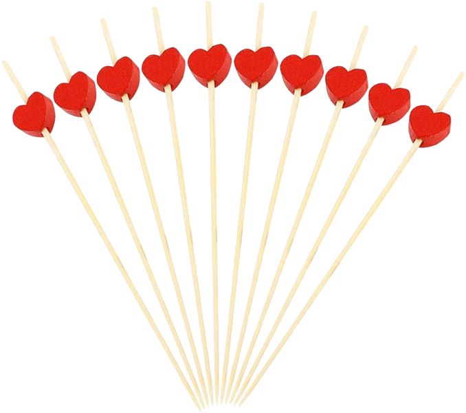 100 Pieces Heart Cocktail Skewers