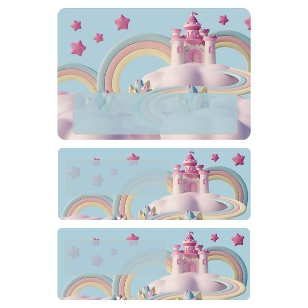 Labels for a 2L ice cream container in a Rainbow Castle Theme