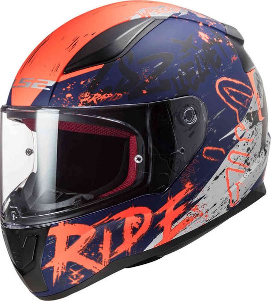 LS2 FF353 Rapid Naughty Matt Blue Fluo Orange Helmet