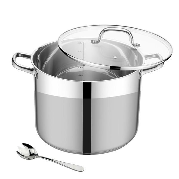 13.5L - Heavy Duty Stainless Steel Stockpot with Meat Fork Combo Set