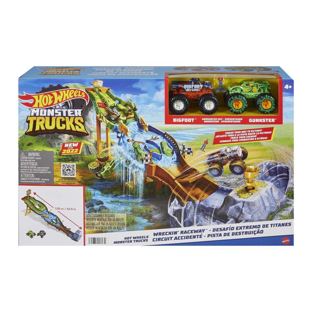 Hot Wheels Monster Trucks Wreckin’ Raceway Playset With 2 Trucks Shop