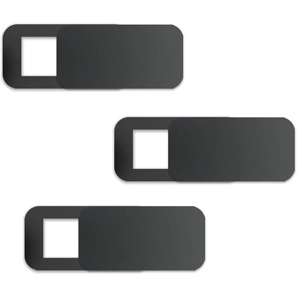 3 Pcs Computer Tablet Camera Anti-Peeping Patch Slide Cover Black