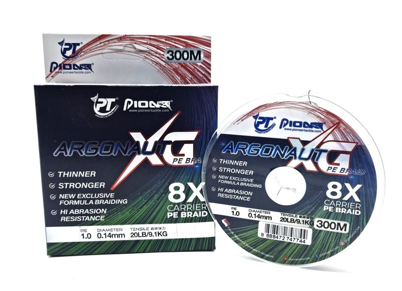 Pioneer Tackle Argonaut XG 8x Braid Fishing Line PE 1.0 300m 20lb/9.1kg
