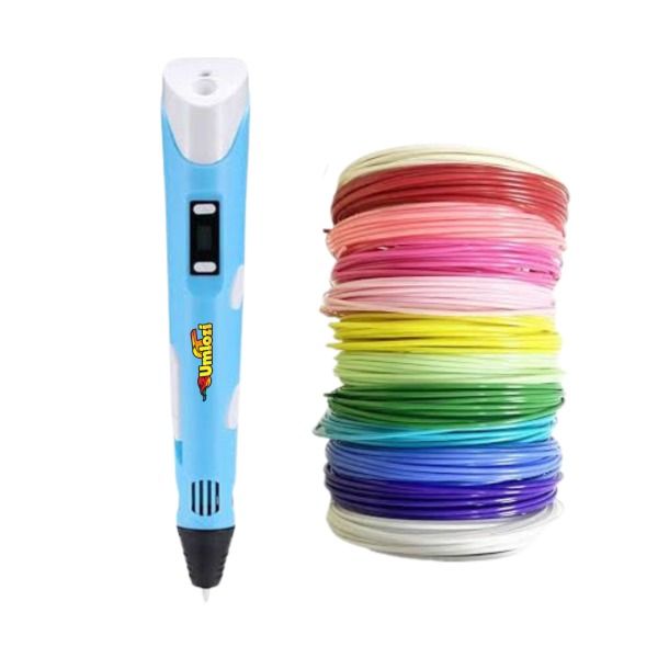 3D USB Printing Pen &amp; 10 Assorted x 10m PLA Filaments -Pink - Umlozi