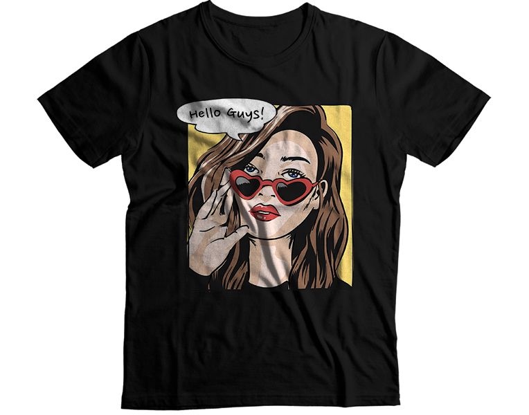 Woman Heart Glasses Graphic T-Shirt