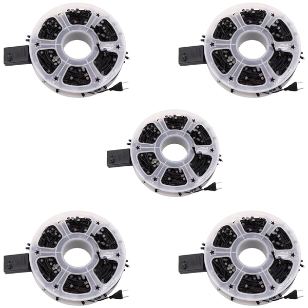 5 Pack 50M Outdoor/Indoor LED Christmas Fairy Decoration Event String Light