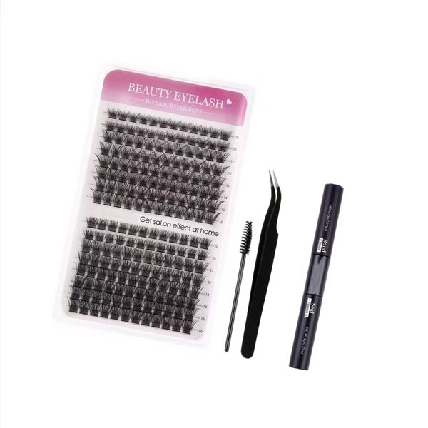 DIY Volumizing Eyelash Extension Kit 10-16mm 192Pcs Single Eyelash Set
