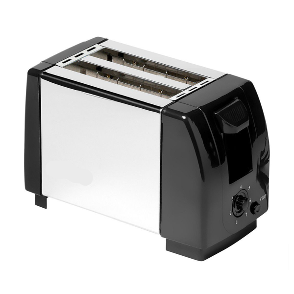 2 Slice Electric Toaster - SILVER BLACK