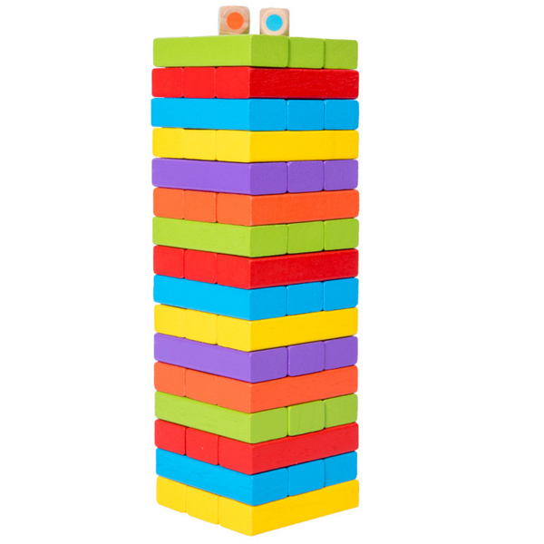 48Pcs Montessori Building Blocks Stacking Board Game Party Game Tower Block