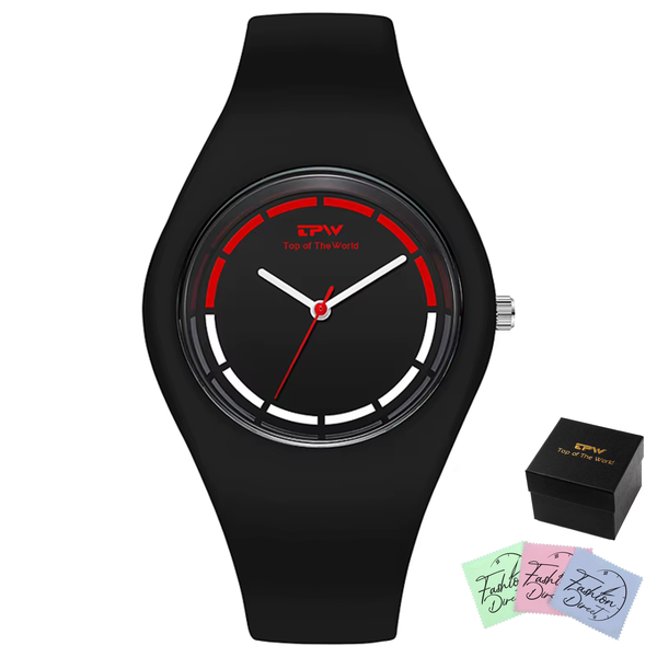 TPW - Soft Silicone Minimalist Analogue Watch for Women &amp; Men- Black Serie