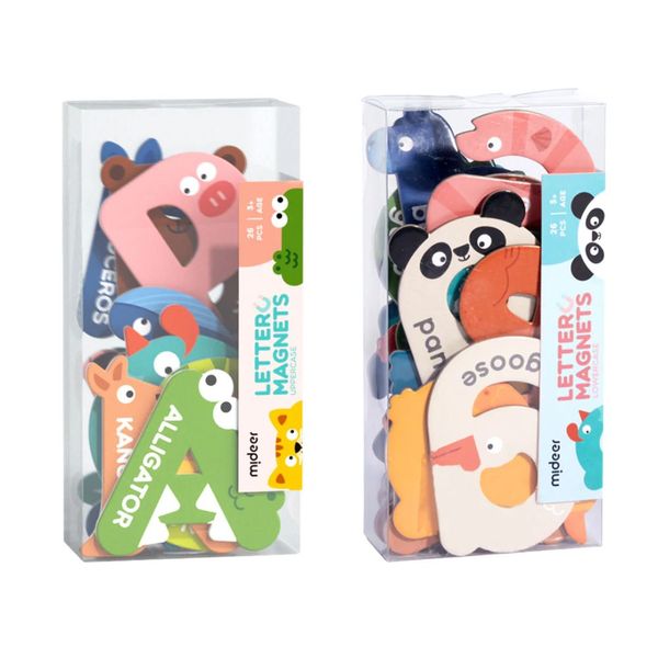 Mideer - Alphabet Magnets - Upper and Lower Case Animal Letters - 52 Piece