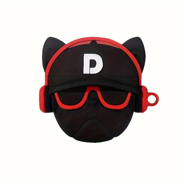 Black Hip Hop Bulldog TPU Earphone Case Compatible with AirPods Pro 2