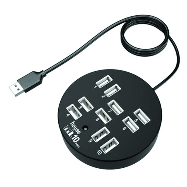 10 Port USB Hub with Cable
