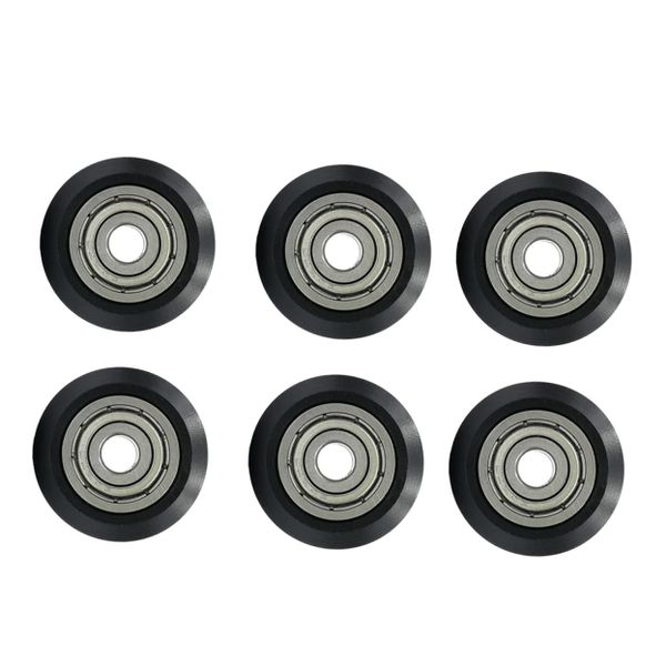 6pcs Shape Groove Pulleys Precision Plastic Wheel Bearings for Printers