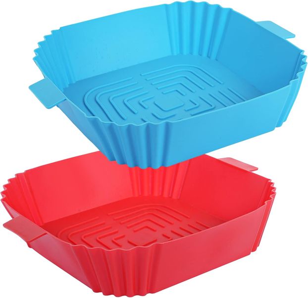 2 PCS Square Silicone Air Fryer Liners - 8 Inch Reusable Air Fryer Pot